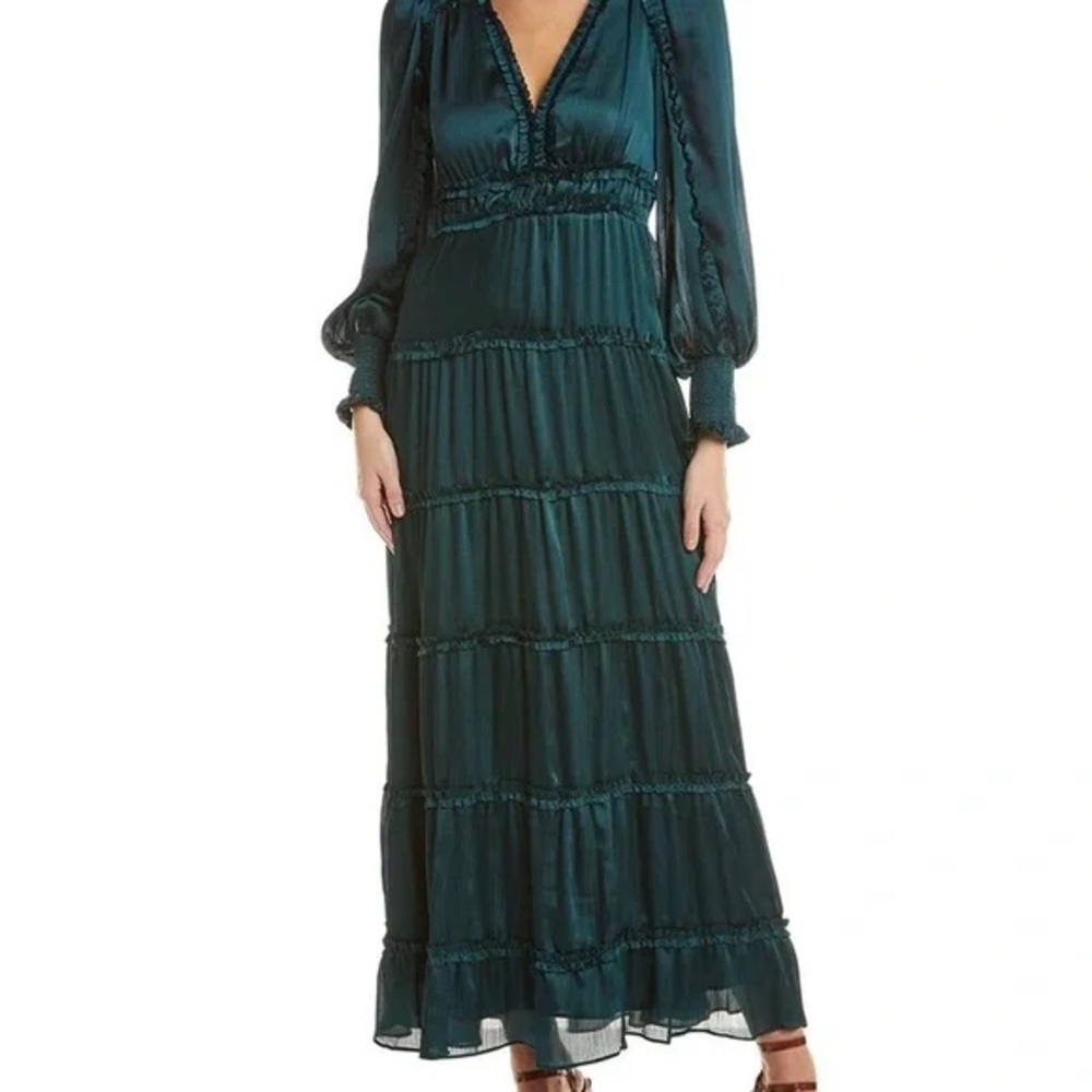 Chelsea and violet satin ruffle maxi dress